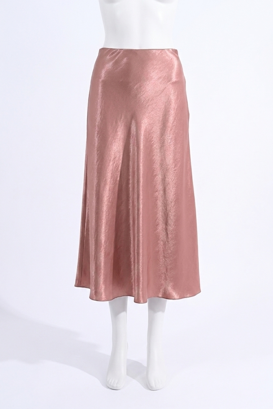 NEW MOLLY BRACKEN long satiny skirt in old pink